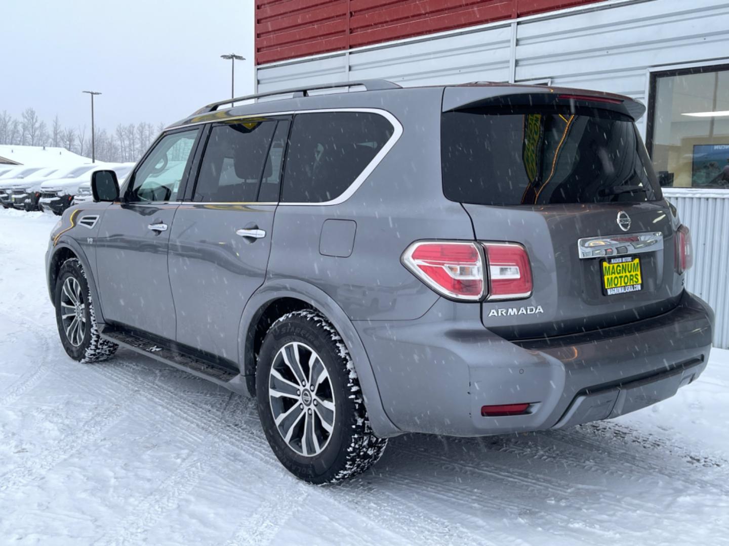 2020 Gray /black leather Nissan Armada SL AWD (JN8AY2NCXL9) with an 5.6L V8 DOHC 32V engine, 7A transmission, located at 1960 Industrial Drive, Wasilla, 99654, (907) 274-2277, 61.573475, -149.400146 - Photo#3